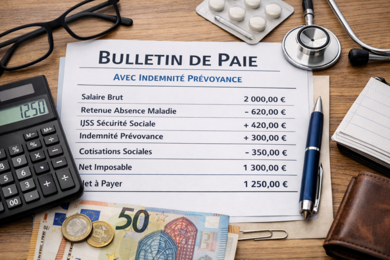 Modèle de bulletin de paie avec indemnité prévoyance