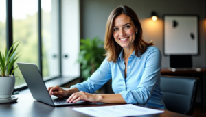 une femme faisant un bilan de compétences