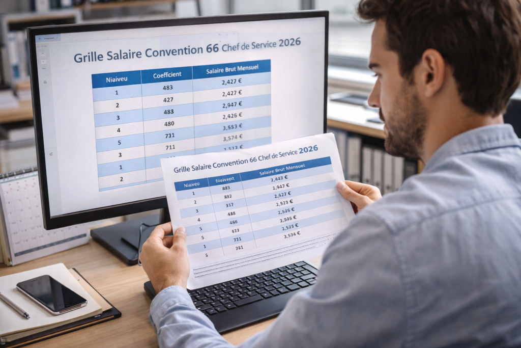 Grille salaire convention 66 chef de service 2026