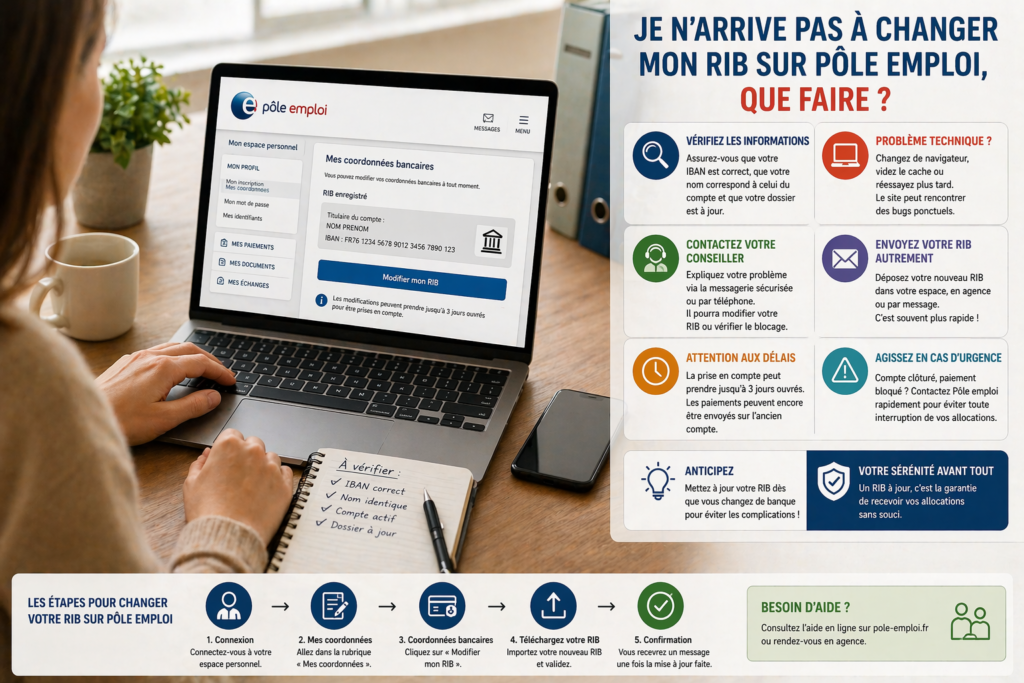 changer mon RIB sur Pôle emploi 